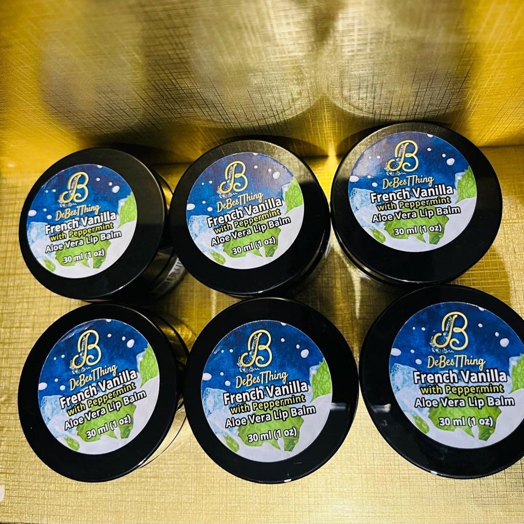 Lip Balm Aloe Vera Leaf Extract with Vitamin E Oil(French Vanilla and Peppermint Flavor) 30mL