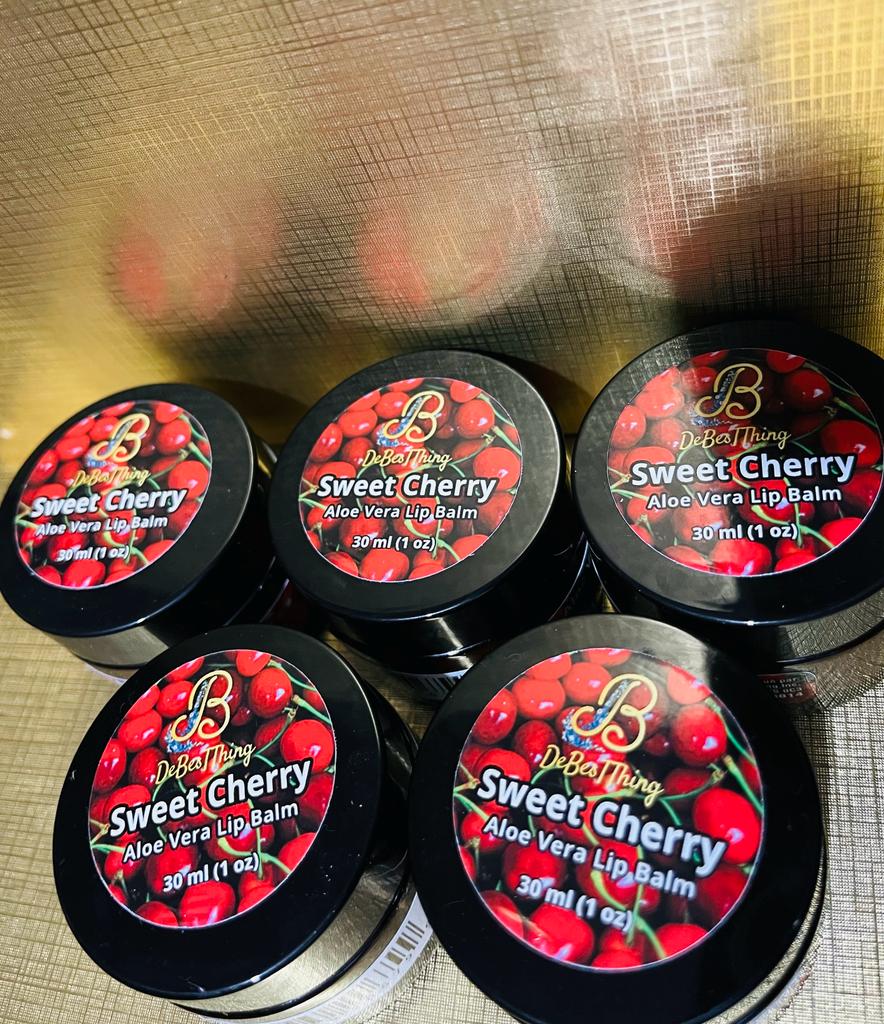Lip Balm Aloe Vera Leaf Extract with Vitamin E Oil(Real Sweet Cherry Fruit Flavor)30ml