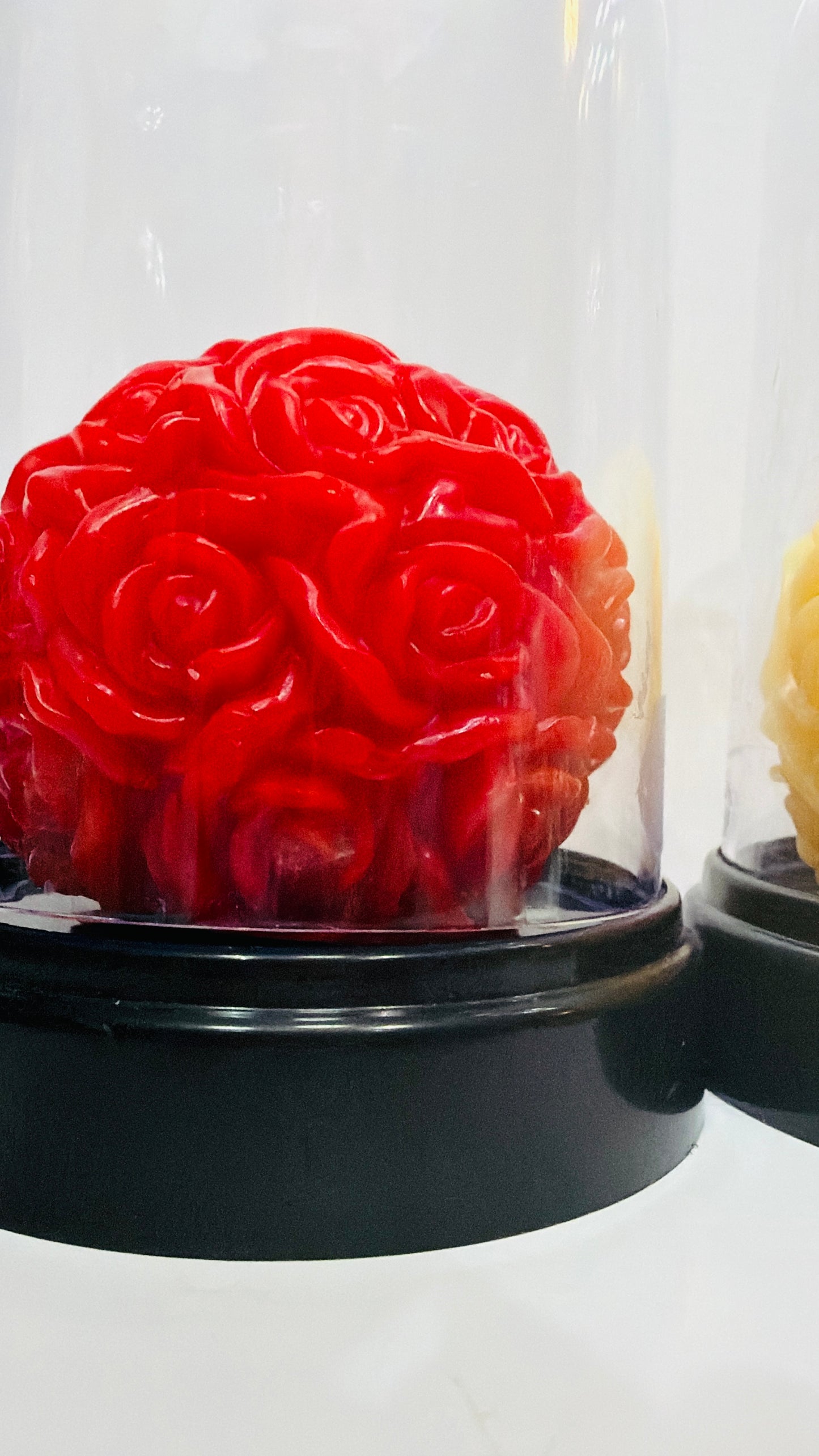 Luxury Rose Sculptured Rose in Reusable Dome 100% Handcrafted (Size XXLARGE) Passion Red – Bold & Beautiful