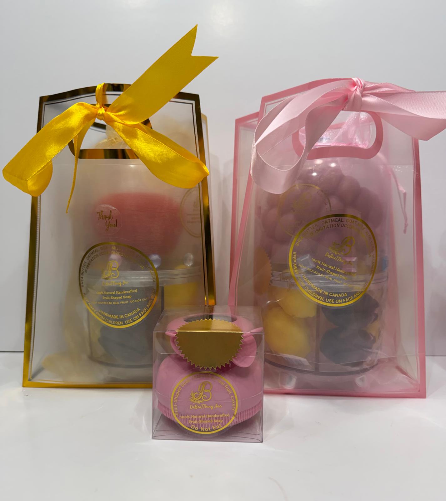 Raspberry and Apple Body Soap Double Luxury Package with Limited Edition Soap Scrubber