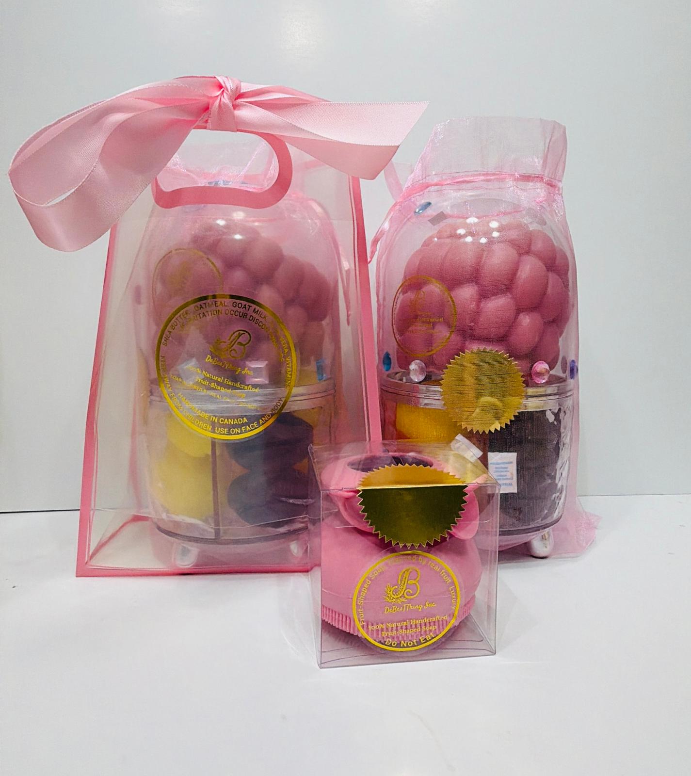 XXLarge Raspberry Double Luxury Soap Package with Limited Edition Soap Scrubber (2 packaging deal)