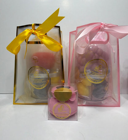 Raspberry and Apple Body Soap Double Luxury Package with Limited Edition Soap Scrubber