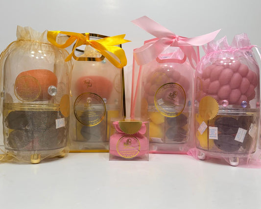 Double Apple Double Raspberry Supreme Deluxe Bar Soap Set with Limited Edition Soap Scrubber (4 packaging deal)