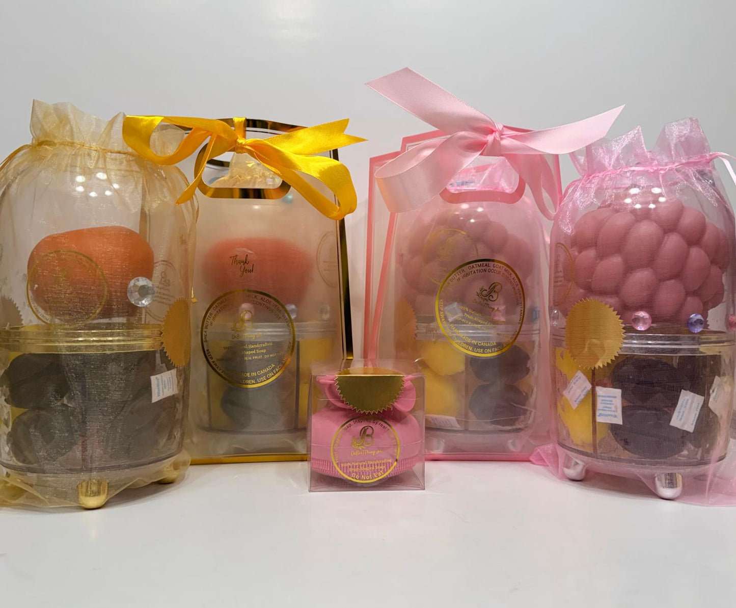 Double Apple Double Raspberry Supreme Deluxe Bar Soap Set with Limited Edition Soap Scrubber (4 packaging deal)