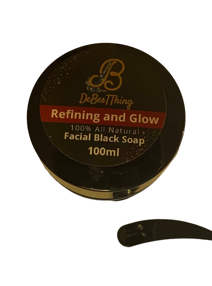 Refining And Glow Face and Body Soap with Rice Bran Extract, Flaxseed Gel and Coco Pods Ash