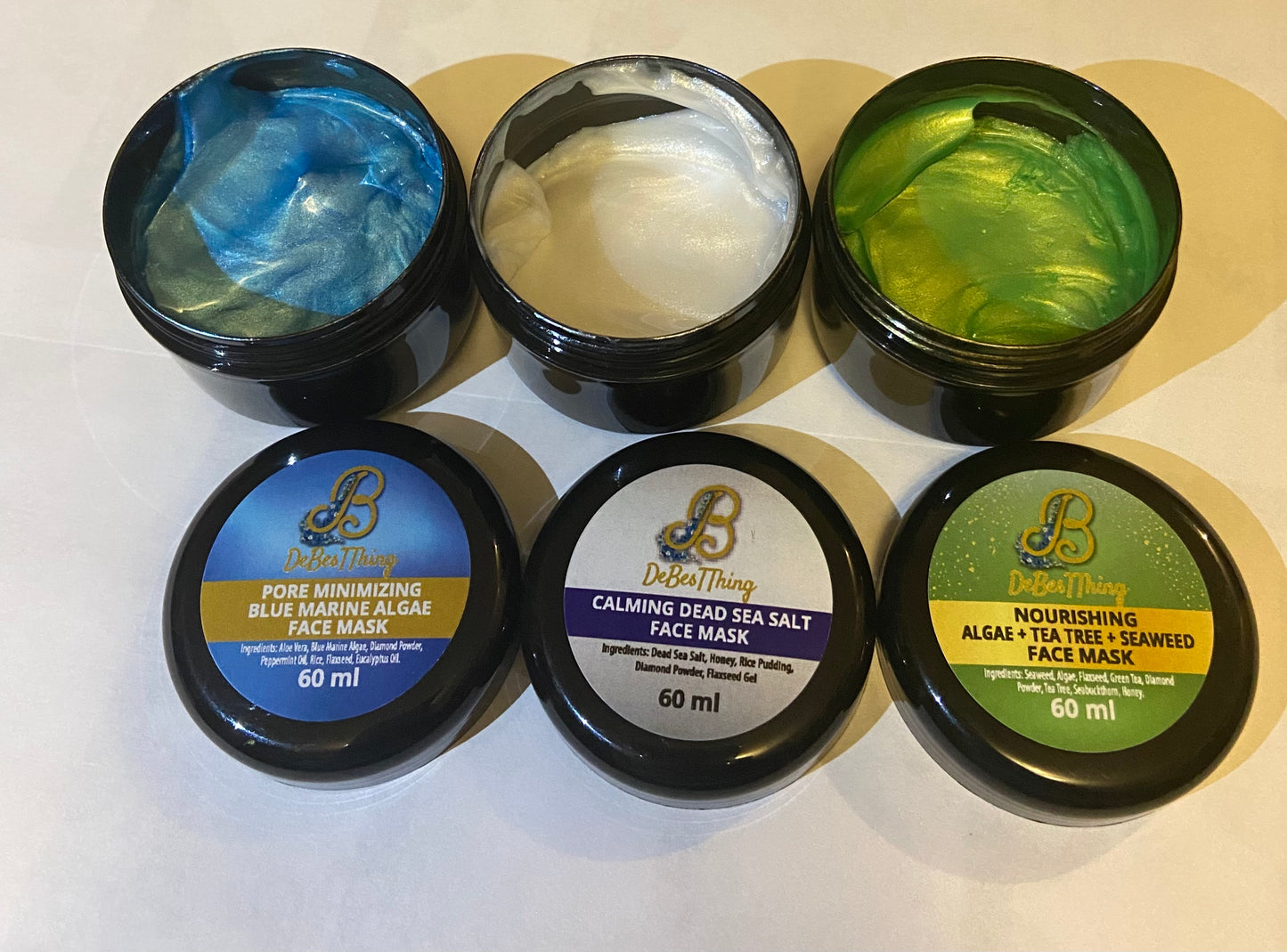 Face Mask Detox and Refine with Algea, Flaxseed Gel and Real Diamond Dust